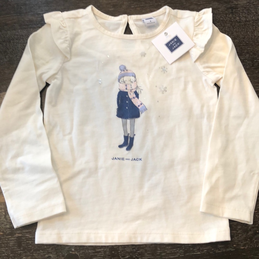 Janie and Jack long sleeve shirt in ecru.